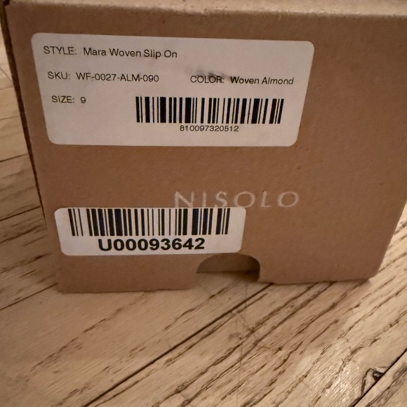 NIB: Nisolo Mara Leather Woven Slip-Ons in Almond, size 9 - Picture 8 of 8
